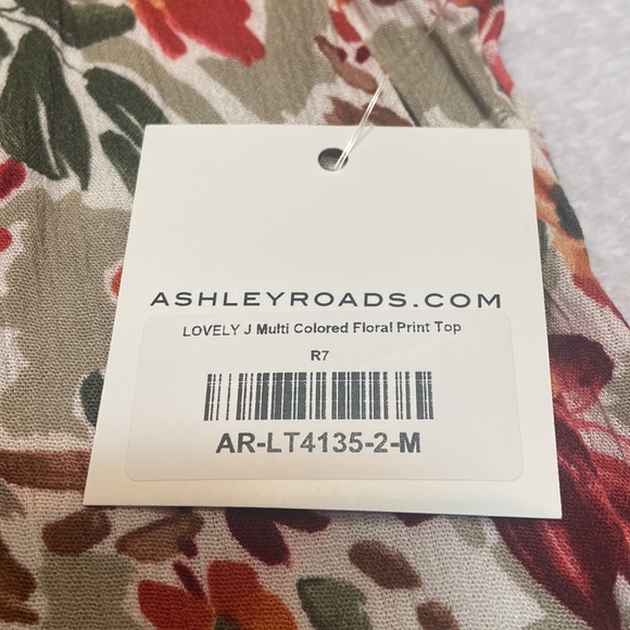 ASHLEY ROADS Floral Print Top 100% Rayon Size M NWT - Picture 4 of 9